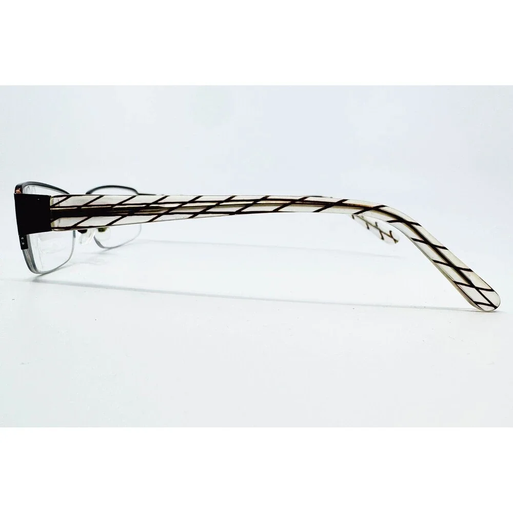 Link Occhiali Eyeglasses Frames Womens Black Pattern Half Rim 53-18-140 567